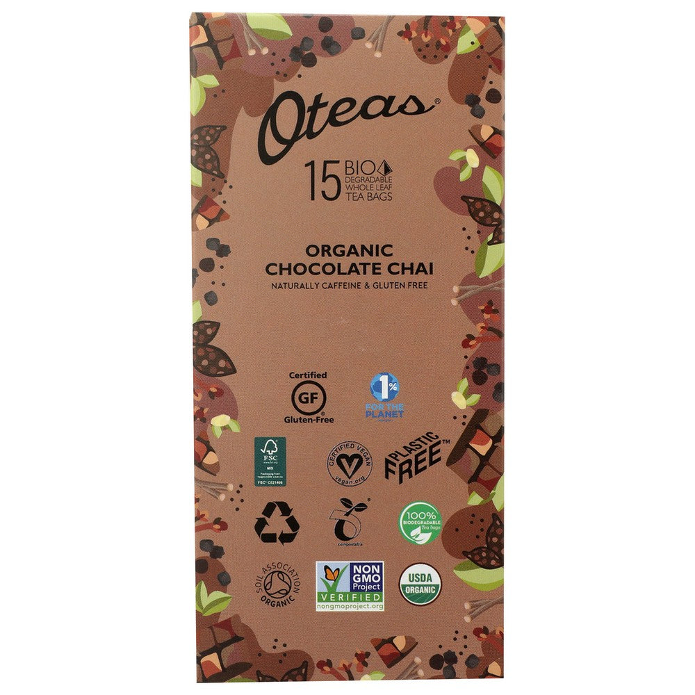 Oteas ,  Organicanic Chocolate Chai 1.19 Ounce,  Case of 6