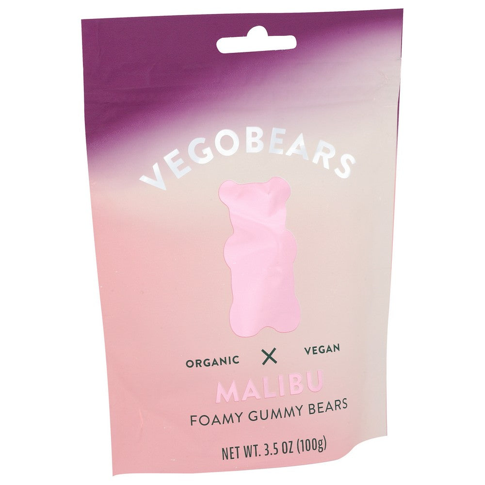 Vegobears 503051,  Organicanic Vegan Foamy Gummy Bears 3.5 Ounce,  Case of 10