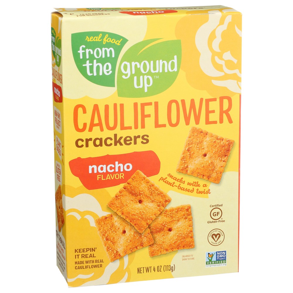 Real Food From The Ground Up® 3006, Cauliflower Nacho Cauliflower Cracker 4 Ounce,  Case of 6