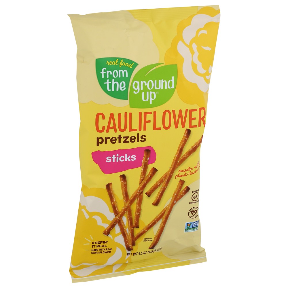 Real Food From The Ground Up® 3008, Stick Cauliflower Original Cauliflower Pretzel 4.5 Ounce,  Case of 12