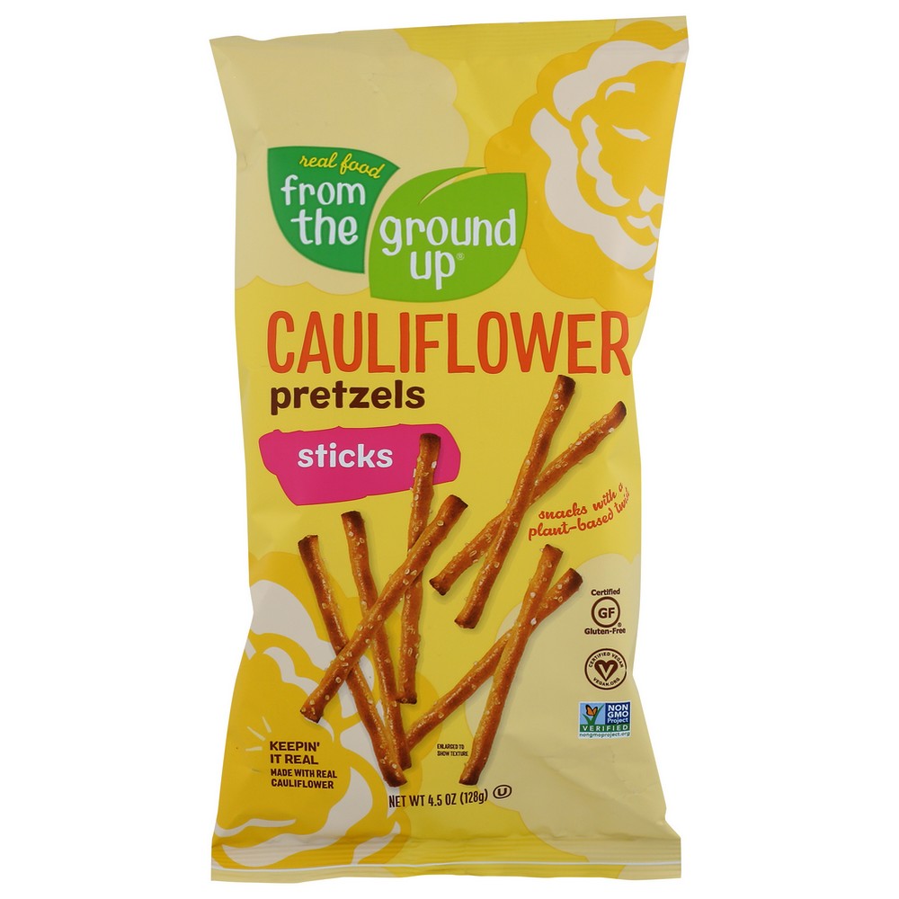 Real Food From The Ground Up® 3008, Stick Cauliflower Original Cauliflower Pretzel 4.5 Ounce,  Case of 12