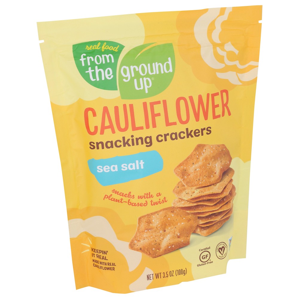 Real Food From The Ground Up® 31313,  Cauliflower Crackers 3.5 Ounce,  Case of 6