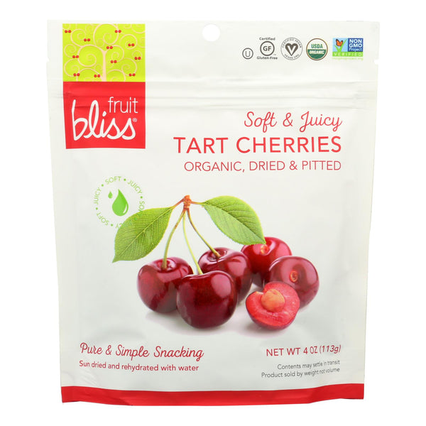 Fruit Bliss - Organic Tart Dried Cherries - Case of 6 - 4 Ounce.