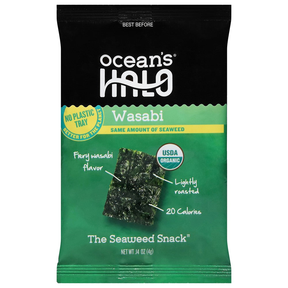 Ocean's Halo - Snack Og2 Seaweed Wasabi - Case of 20-.14 OZ