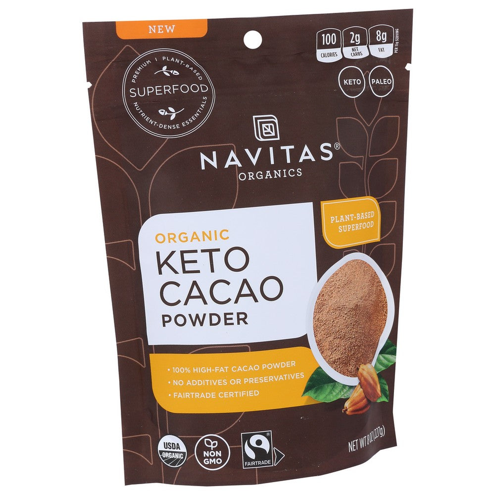 Navitas Organicanics 19308,  Keto Cacao Powder 8 Ounce,  Case of 6