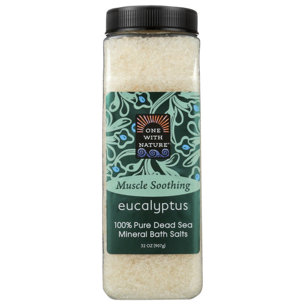 One With Nature Bath Salt Mus Soth Eucalyptus - 32 Ounce, Case of 1