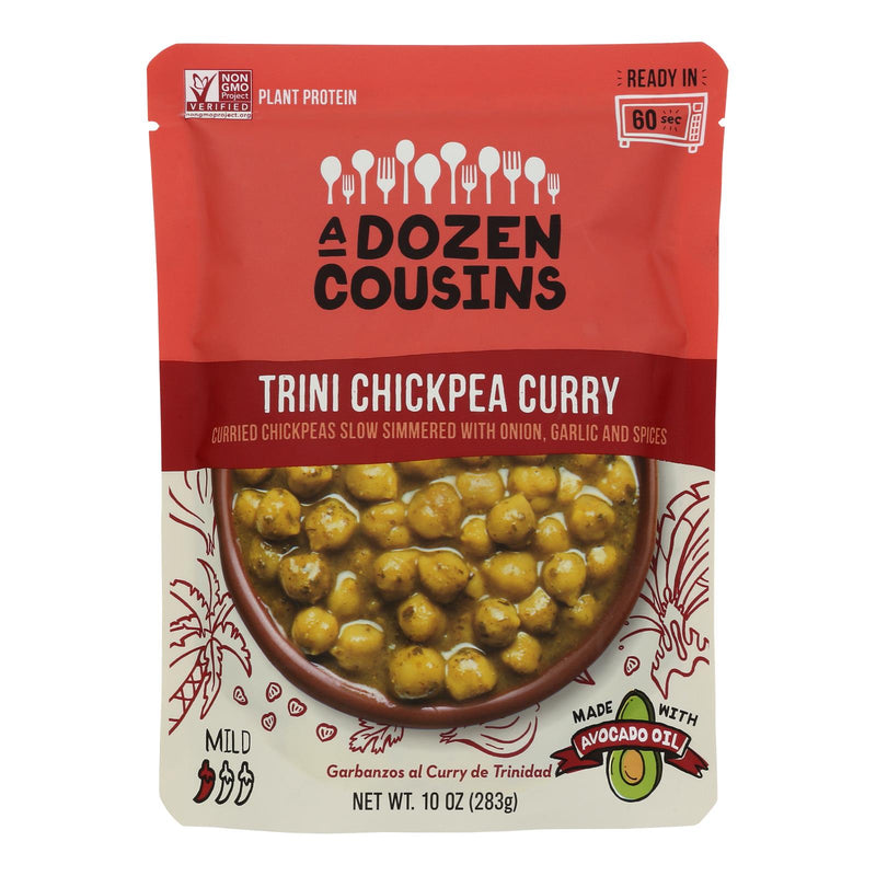 A Dozen Cousins - Ready to Eat Beans - Trini Chickpea Curry - Case of 6 - 10 Ounce.