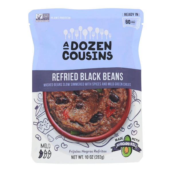 A Dozen Cousins - Black Beans Refried - Case of 6-10 Ounce