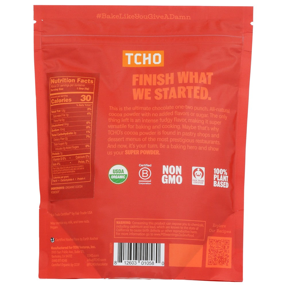 Tcho 11058-21, Tcho Chocolate Organicanic Cocoa Powder, 6.7 Oz.,  Case of 6