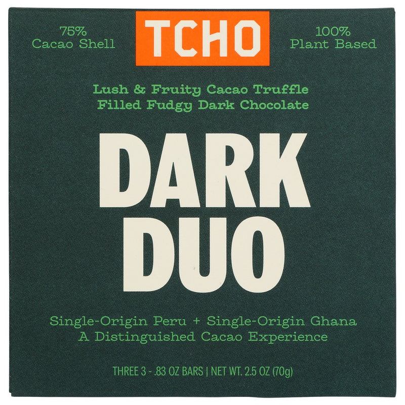 Tcho Bar Chocolate Dark Duo - 3 Ounce, Case of 10