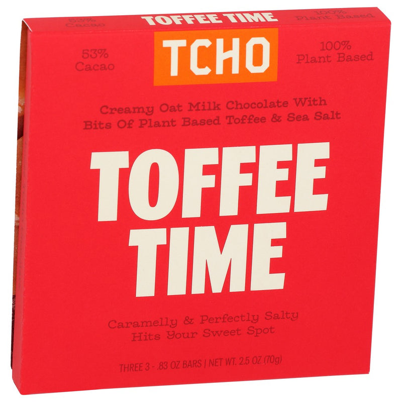 Tcho Bar Chocolate Toffee Time - 3 Ounce, Case of 10