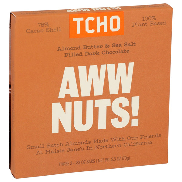 Tcho Bar Chocolate Aww Nuts - 3 Ounce, Case of 10