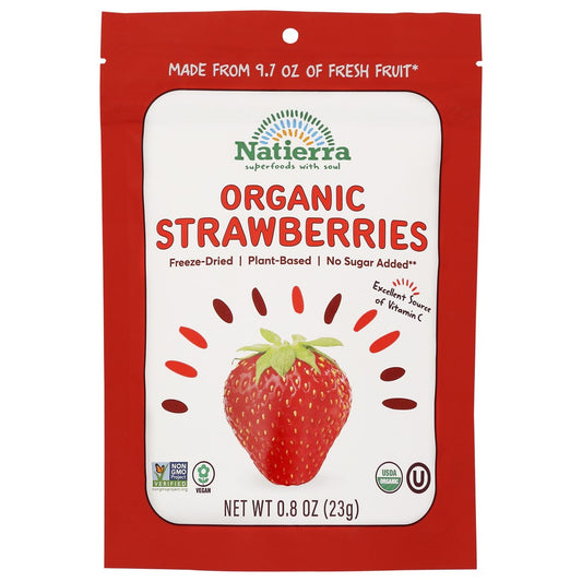 Natierra 81290701621,  Strawberries Organicanic Freeze Dried 0.8 Ounce,  Case of 12