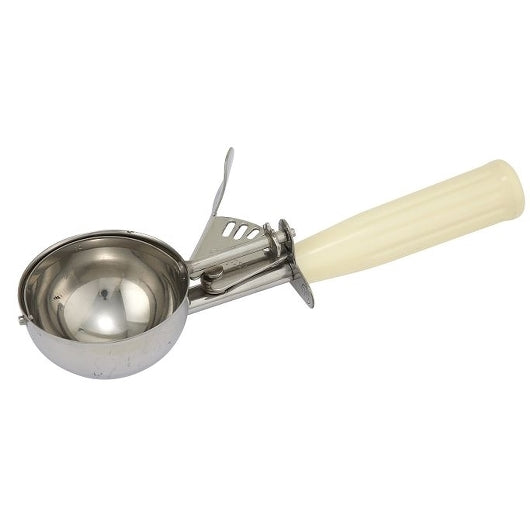 Winco Size 10 3.75 Ounce Ivory Plastic Ice Cream Disher, 1 Each