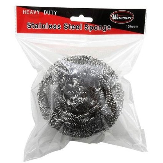 Winco Stainless Steel Scrubbing Sponge, 50G, 12 Each