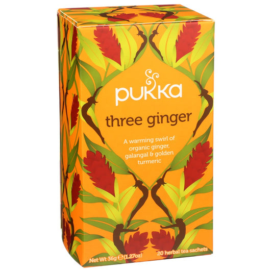 Pukka , Organicanic Herbal Tea Three Ginger 1.27 Ounce,  Case of 4