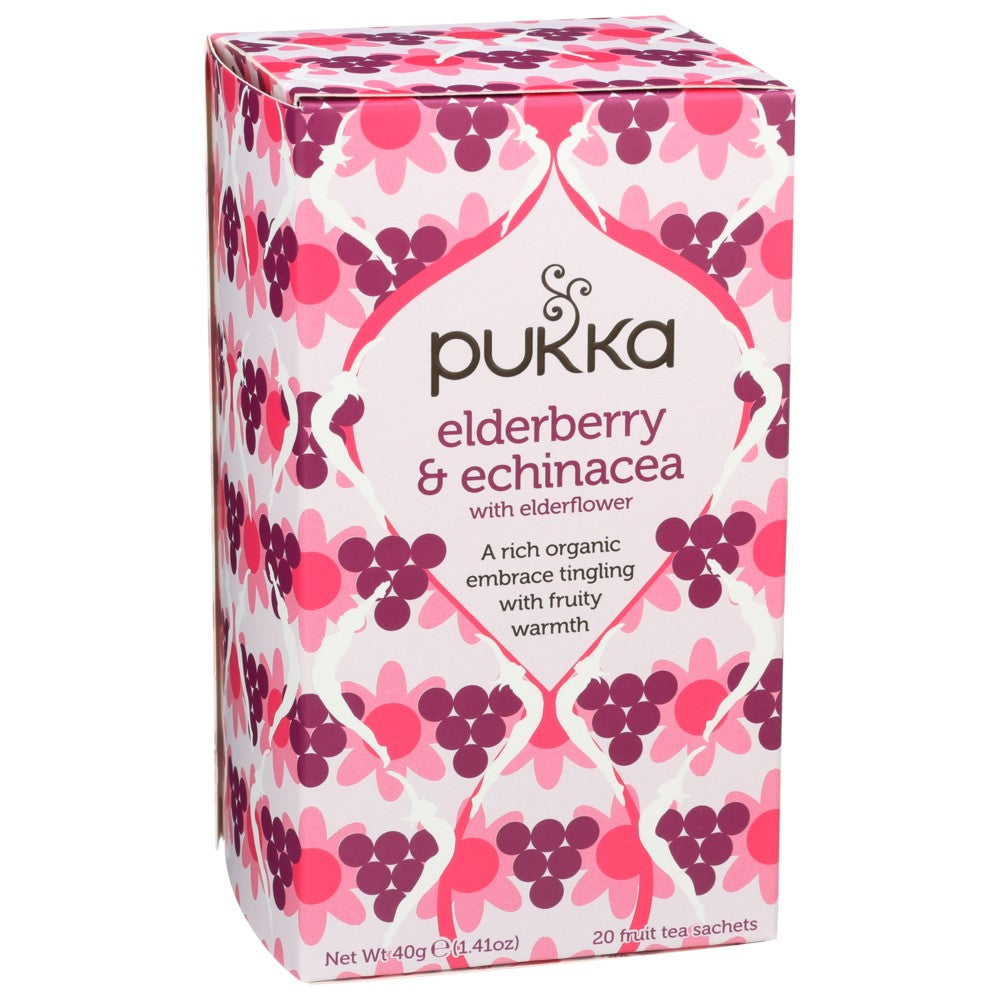 Pukka , Pukka Organicanic Herbal Tea, Elderberry & Echinacea, 40 G,  Case of 4