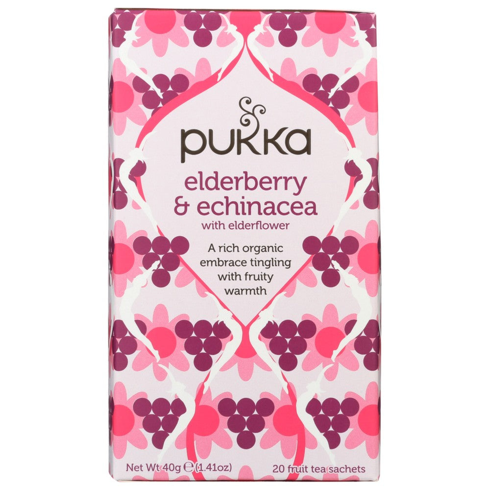 Pukka , Pukka Organicanic Herbal Tea, Elderberry & Echinacea, 40 G,  Case of 4