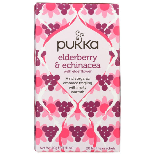 Pukka , Pukka Organicanic Herbal Tea, Elderberry & Echinacea, 40 G,  Case of 4