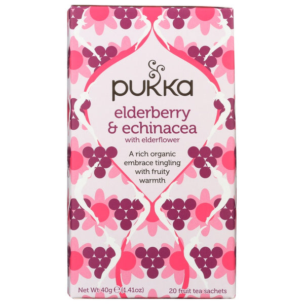 Pukka Herbs Tea Elderbry Echinacea - 20 Bag, Case of 4