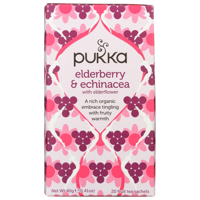 Pukka Herbs Tea Elderbry Echinacea - 20 Bag, Case of 4