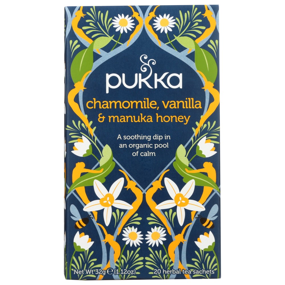 Pukka , Organicanic Herbal Tea Chamomile, Vanilla, & Manuka Honey 1.12 Ounce,  Case of 4