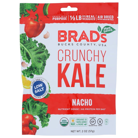 Brad's Plant Based 60120035, Brad's Plant-Based Crunchy Kale, Nacho, 2 Oz.,  Case of 12