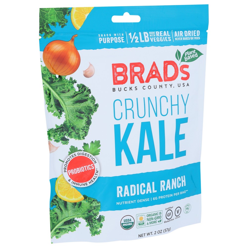 Brad's Plant Based 60120039, Brad's Plant-Based Crunchy Kale, Radical Ranch, 2 Oz.,  Case of 12