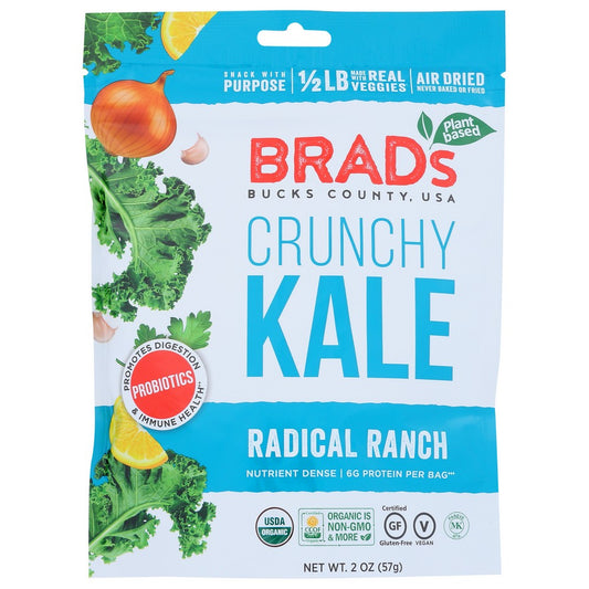 Brad's Plant Based 60120039, Brad's Plant-Based Crunchy Kale, Radical Ranch, 2 Oz.,  Case of 12