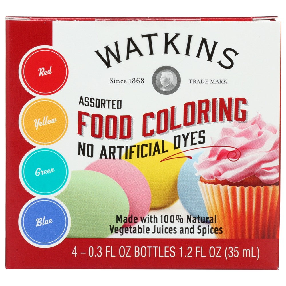 Watkins 60350, Watkins Assorted Food Coloring, 4 Count,  Case of 6