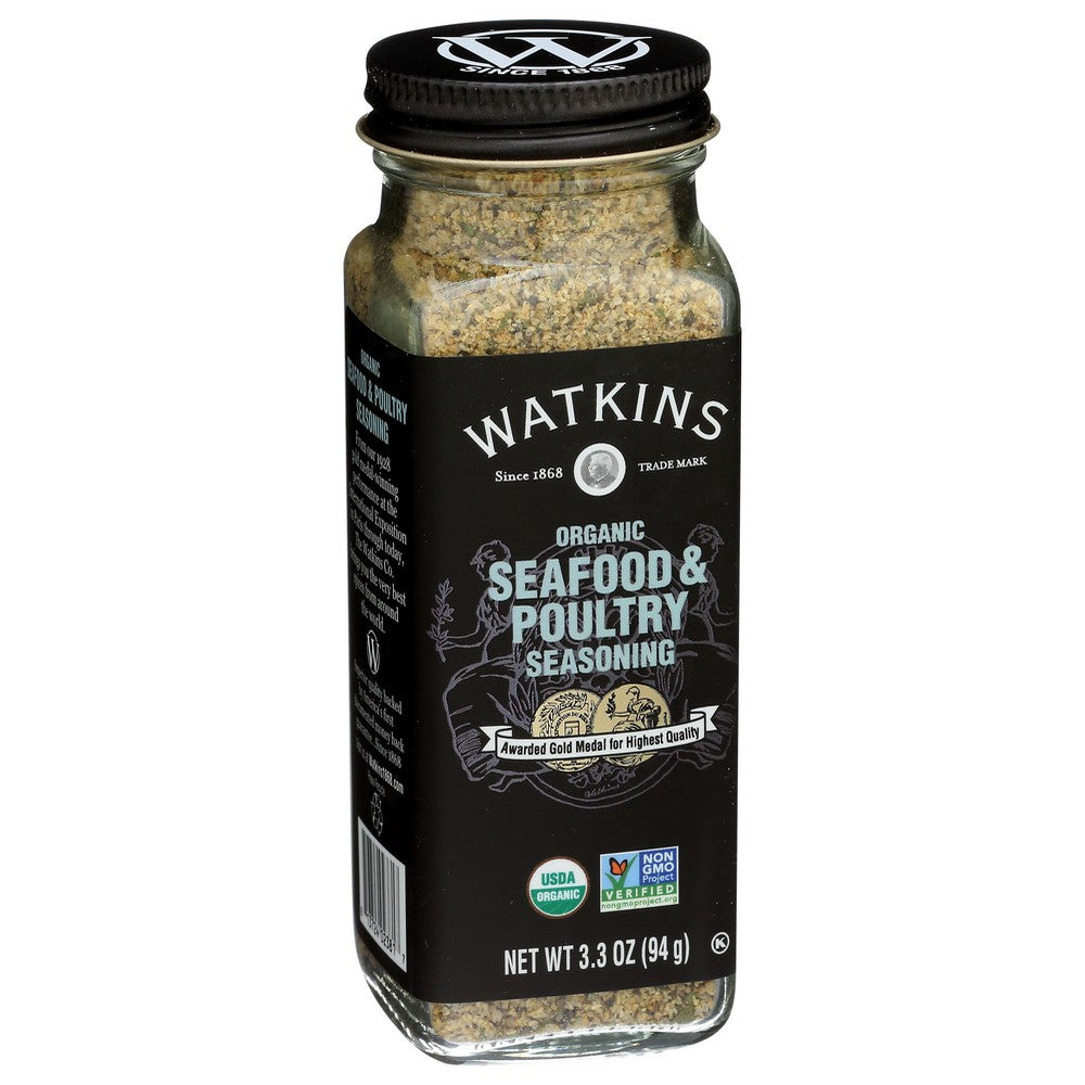 Watkins 21618, Watkins Gourmet Organicanic Spice Jar, Seafood & Poultry Seasoning Watkins Gourmet Organicanic Spice Jar, Seafood & Poultry Seasoning 3.3 Ounce,  Case of 3