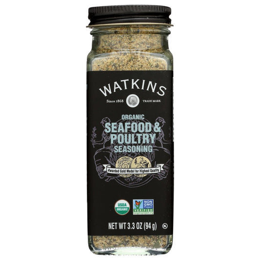 Watkins 21618, Watkins Gourmet Organicanic Spice Jar, Seafood & Poultry Seasoning Watkins Gourmet Organicanic Spice Jar, Seafood & Poultry Seasoning 3.3 Ounce,  Case of 3