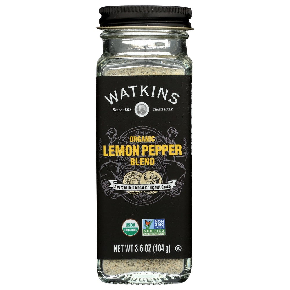 Watkins 21616, Watkins Gourmet Organicanic Spice Jar, Lemon Pepper Blend Watkins Gourmet Organicanic Spice Jar, Lemon Pepper Blend 3.6 Ounce,  Case of 3