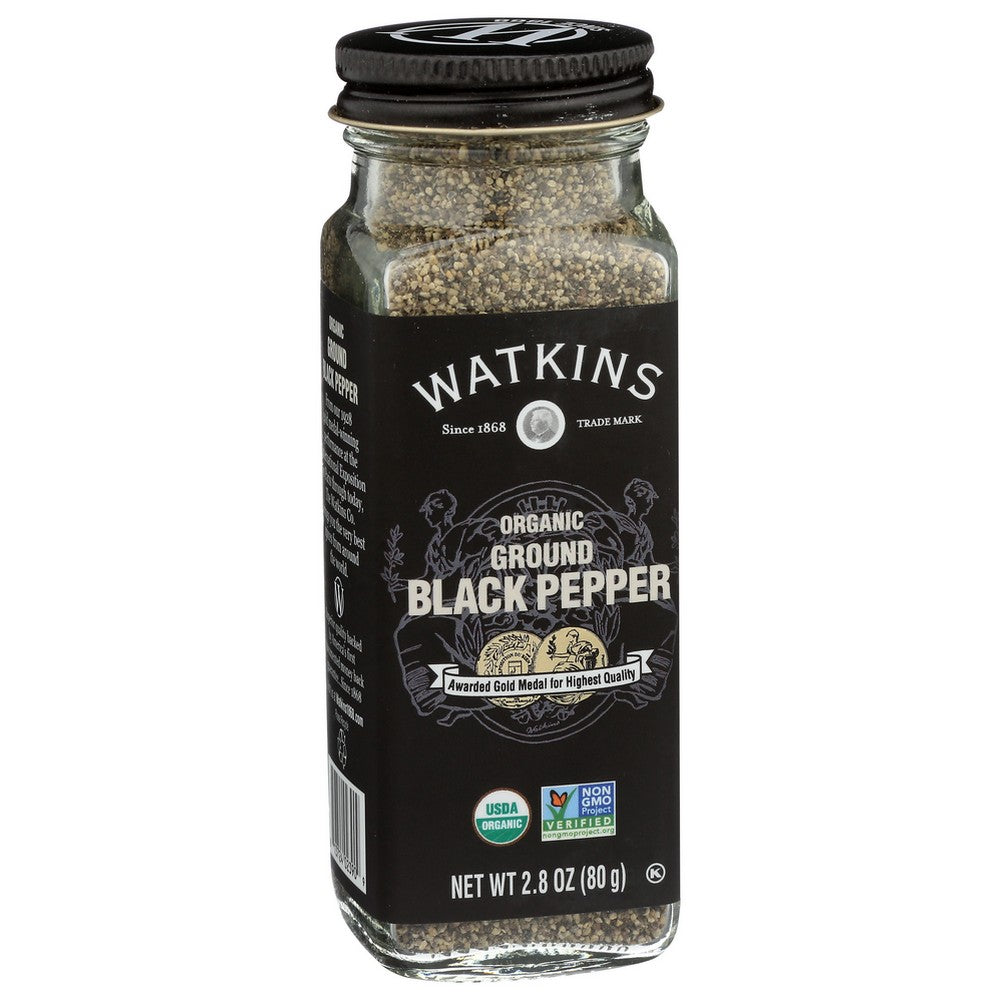 Watkins 21602, Watkins Gourmet Organicanic Spice Jar, Ground Black Pepper Watkins Gourmet Organicanic Spice Jar, Ground Black Pepper 2.8 Ounce,  Case of 3