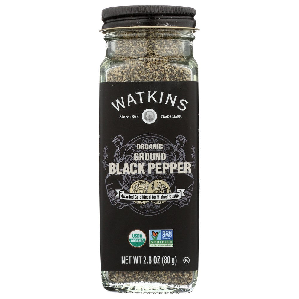 Watkins 21602, Watkins Gourmet Organicanic Spice Jar, Ground Black Pepper Watkins Gourmet Organicanic Spice Jar, Ground Black Pepper 2.8 Ounce,  Case of 3