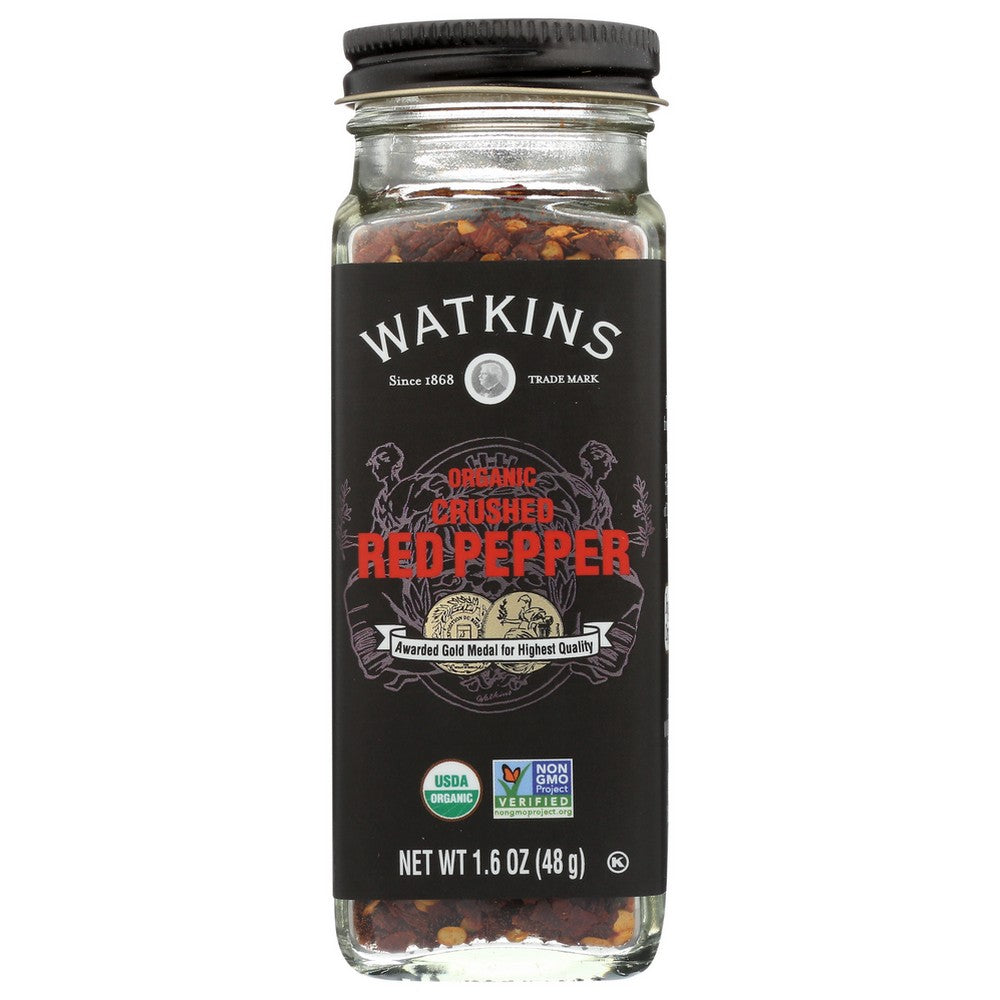 Watkins 21614, Watkins Gourmet Organicanic Spice Jar, Crushed Red Pepper Watkins Gourmet Organicanic Spice Jar, Crushed Red Pepper 1.6 Ounce,  Case of 6