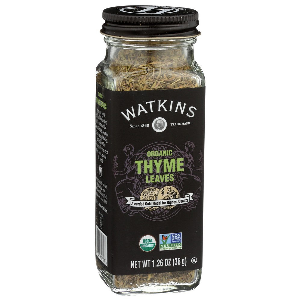 Watkins 21615, Watkins Gourmet Organicanic Spice Jar, Thyme Leaves Watkins Gourmet Organicanic Spice Jar, Thyme Leaves 1.26 Ounce,  Case of 6