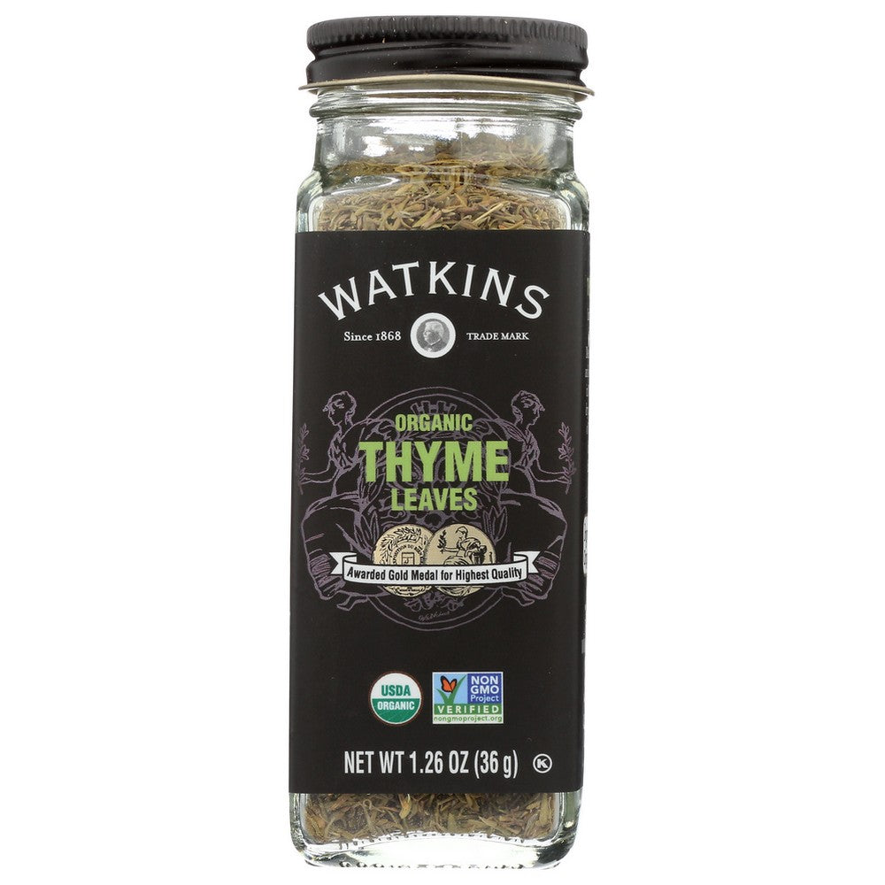 Watkins 21615, Watkins Gourmet Organicanic Spice Jar, Thyme Leaves Watkins Gourmet Organicanic Spice Jar, Thyme Leaves 1.26 Ounce,  Case of 6