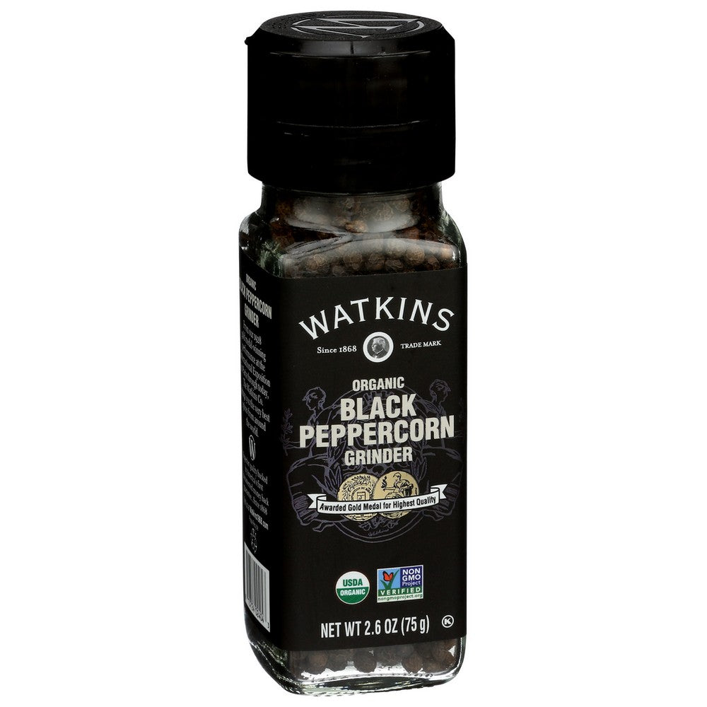 Watkins ,  Peppercorn Blk Grindr Organic 2.6 Ounce,  Case of 3