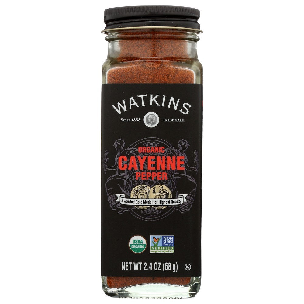 Watkins , Watkins Blends Only The Finest, Organicanic Hot Peppers To Offer The Distinct Color And Spicy, Pungent Flavor Of India To Any Dish. Watkins Gourmet Organicanic Spice Jar, Cayenne Pepper 2.4 Ounce,  Case of 3