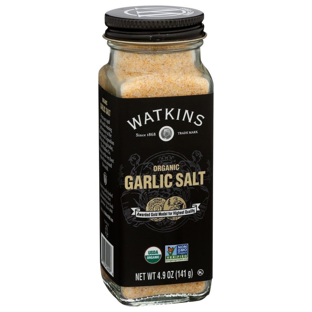 Watkins , Made With The Freshest Garlic, Watkins Organicanic Garlic Salt Delivers A Strong, Savory Flavor To Your Very Own Spice Blend. Watkins Gourmet Organicanic Spice Jar, Garlic Salt 4.9 Ounce,  Case of 3