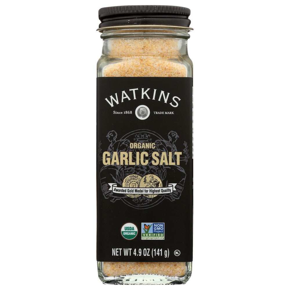 Watkins , Made With The Freshest Garlic, Watkins Organicanic Garlic Salt Delivers A Strong, Savory Flavor To Your Very Own Spice Blend. Watkins Gourmet Organicanic Spice Jar, Garlic Salt 4.9 Ounce,  Case of 3