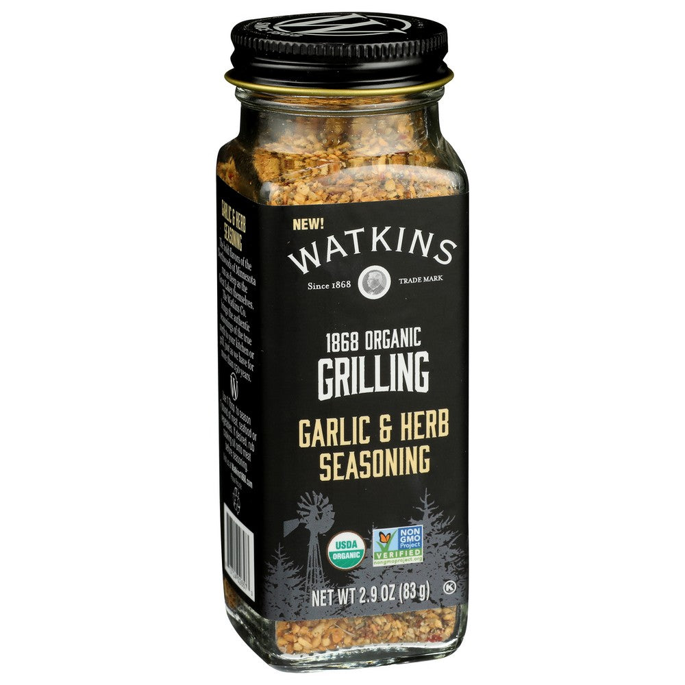 Watkins 21658,  Watkins Gourmet Organicanic Grilling, Garlic & Herb Seasoning 2.9 Ounce,  Case of 3