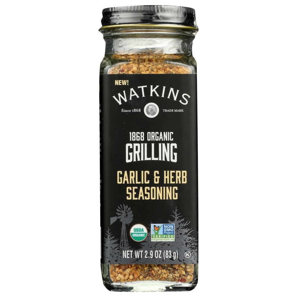 Watkins 21658,  Watkins Gourmet Organicanic Grilling, Garlic & Herb Seasoning 2.9 Ounce,  Case of 3