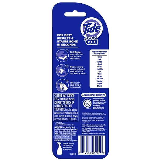 Nehemiah Tide Stain Pen with Oxi Clip Strip - 6 Count - Per Case
