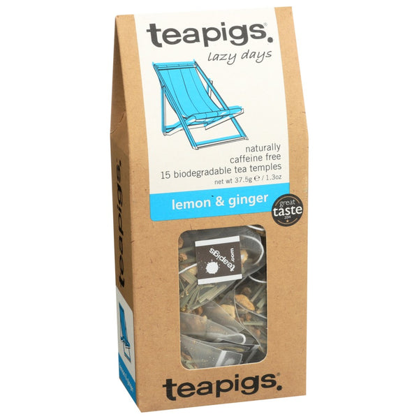Teapigs.® 520, Teapigs Lemon & Ginger Lazy Days Tea, 15 Bags,  Case of 6