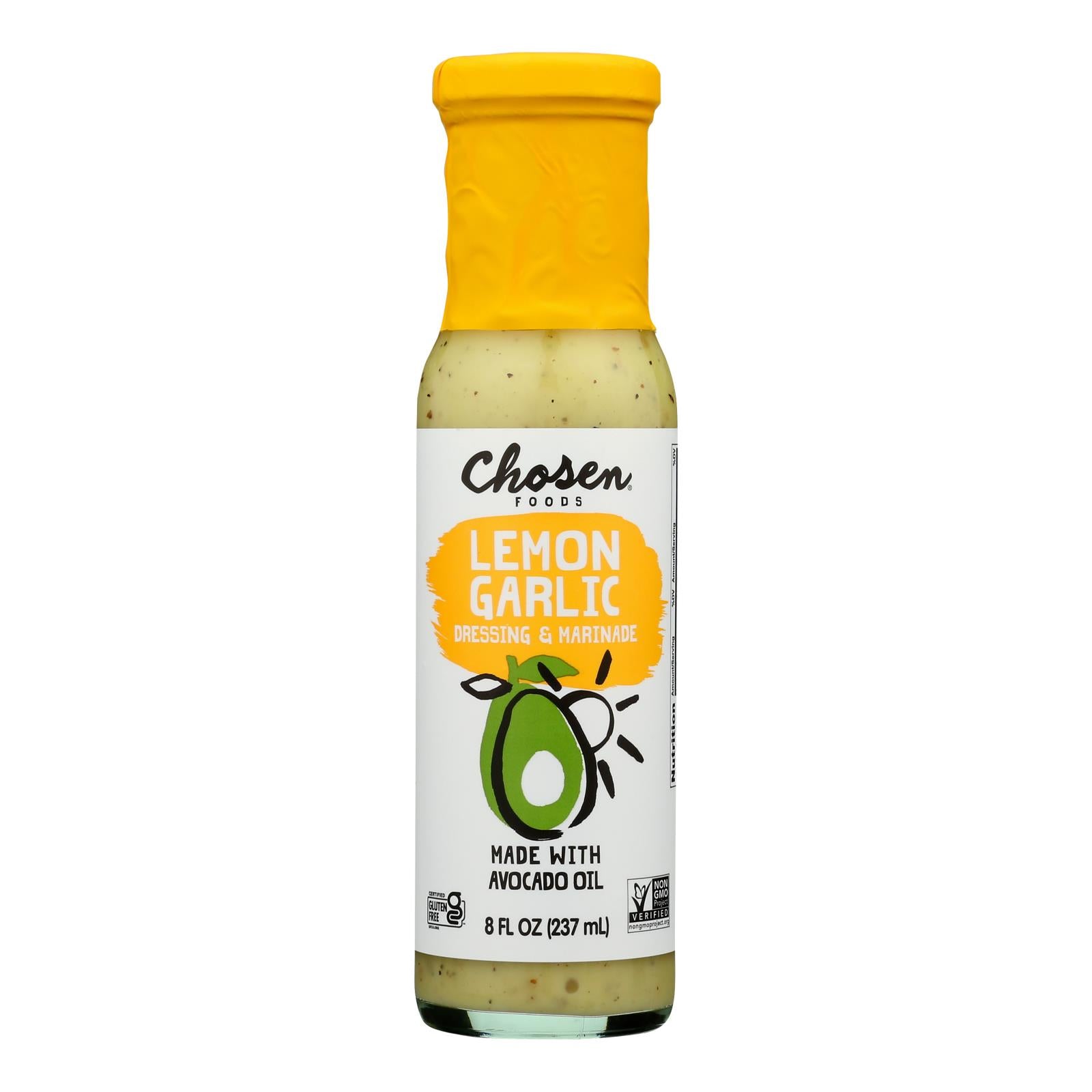 Chosen Foods - Drsng/mrnd Lemon Garlic - Case of 6-8 Fluid Ounce