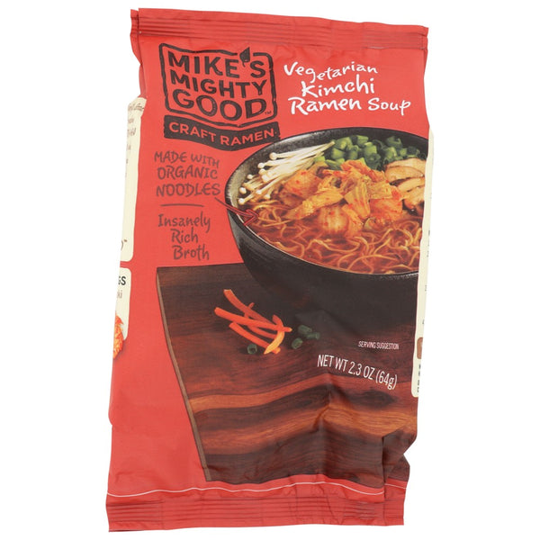 Mike's Mighty Good™ 02201, Vegetarian Kimchi Ramen Noodle Soup Pillow Pack (Made With Organicanic Ramen) Craft Ramen 2.3 Ounce,  Case of 7