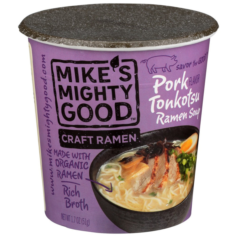 Mikes Mighty Good Soup Cup Pork Tnkotsu Organi - 2 Ounce, Case of 6