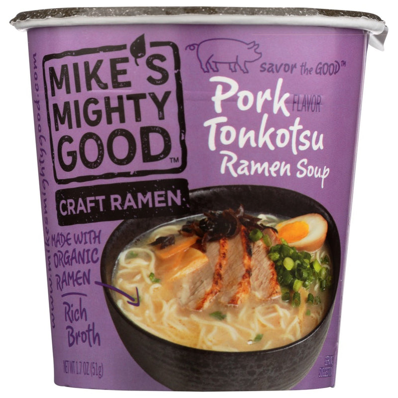 Mikes Mighty Good Soup Cup Pork Tnkotsu Organi - 2 Ounce, Case of 6